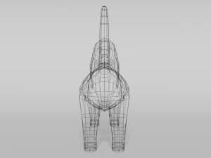 low poly cartoon basset hound dog 3D Model