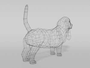 low poly cartoon basset hound dog 3D Модель
