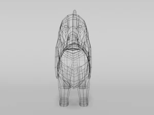low poly cartoon basset hound dog 3D Model