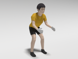 low poly cartoon goalkeeper kid 3D Model