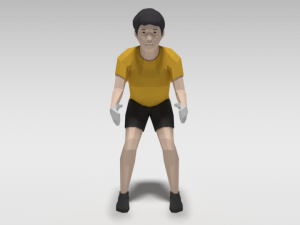 low poly cartoon goalkeeper kid Model 3D