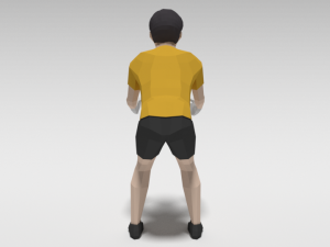 low poly cartoon goalkeeper kid Model 3D
