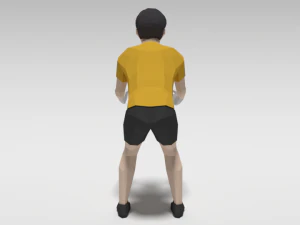 low poly cartoon goalkeeper kid 3D Model