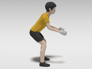 low poly cartoon goalkeeper kid Model 3D