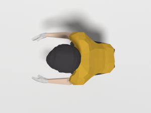 low poly cartoon goalkeeper kid Model 3D