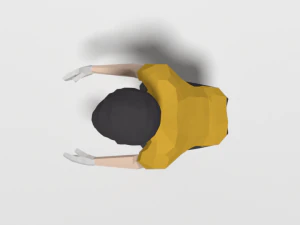 low poly cartoon goalkeeper kid 3D Model
