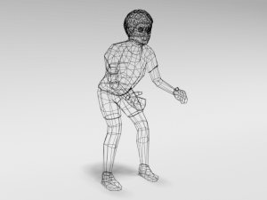 low poly cartoon goalkeeper kid Model 3D