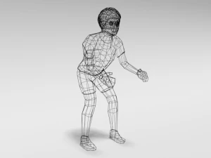 low poly cartoon goalkeeper kid 3D Model