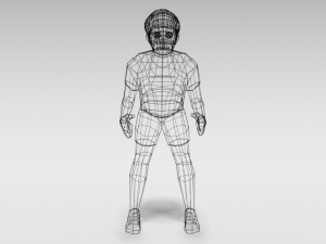 low poly cartoon goalkeeper kid Model 3D