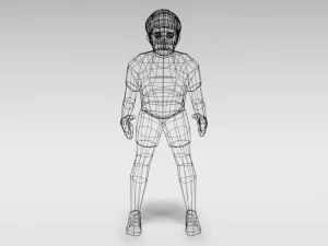 low poly cartoon goalkeeper kid 3D Model