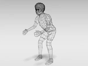 low poly cartoon goalkeeper kid 3D Model