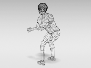 low poly cartoon goalkeeper kid Model 3D