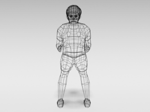 low poly cartoon goalkeeper kid Model 3D