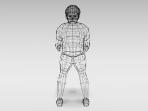 low poly cartoon goalkeeper kid 3D Model