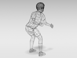 low poly cartoon goalkeeper kid Model 3D