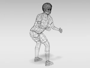 low poly cartoon goalkeeper kid 3D Model