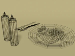 low poly cartoon steak meal 3D Model