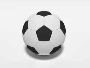 low poly cartoon football ball free 3D Model