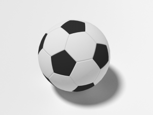 low poly cartoon football ball free 3D Model