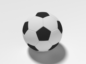 low poly cartoon football ball free 3D Model