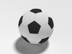 low poly cartoon football ball free 3D Model