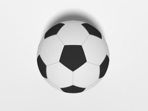 low poly cartoon football ball free 3D Model