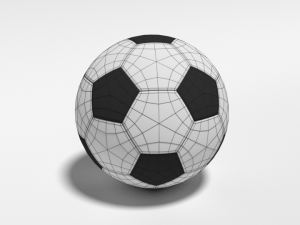 low poly cartoon football ball free 3D Model
