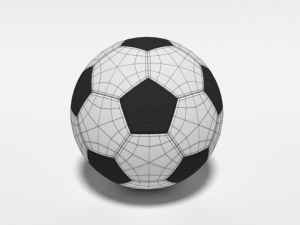low poly cartoon football ball free 3D Model