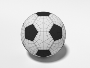 low poly cartoon football ball free 3D Model