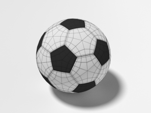 low poly cartoon football ball free 3D Model