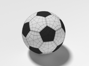 low poly cartoon football ball free 3D Model