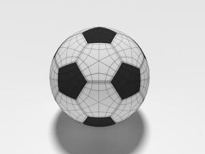 low poly cartoon football ball free 3D Model