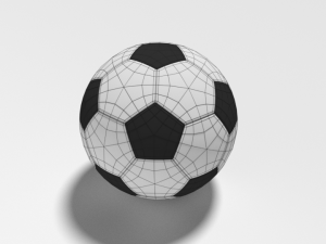 low poly cartoon football ball free 3D Model