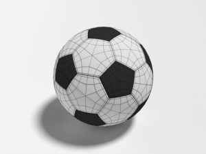 low poly cartoon football ball free 3D Model