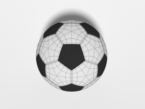 low poly cartoon football ball free 3D Model