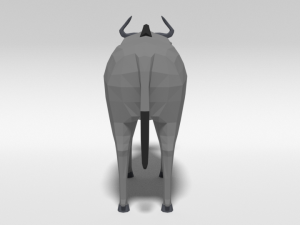 low poly cartoon gnu wildebeest antelope 3Dモデル