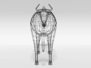 low poly cartoon gnu wildebeest antelope 3D Model