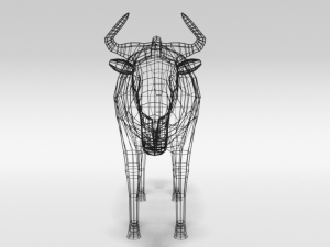 low poly cartoon gnu wildebeest antelope 3Dモデル