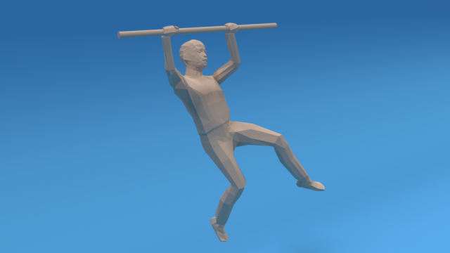 low poly kid hanging on bar 3D Model .c4d .max .obj .3ds .fbx .stl .blend 