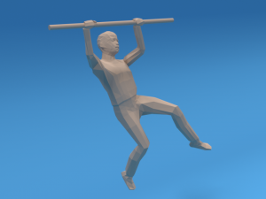 low poly kid hanging on bar 3D Модель