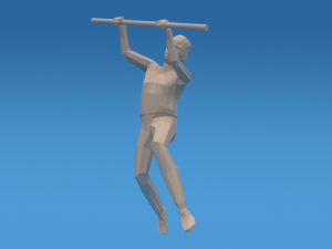 low poly kid hanging on bar 3D Model