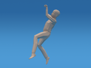 low poly kid hanging on bar 3D Model