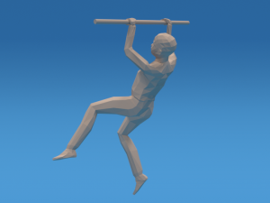 low poly kid hanging on bar 3D Model