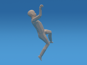 low poly kid hanging on bar 3D Model