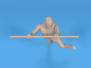 low poly kid hanging on bar 3D Model