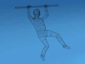 low poly kid hanging on bar 3D Model