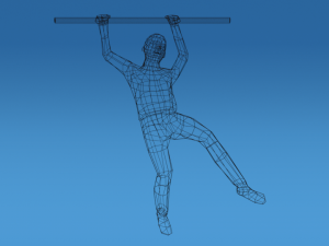 low poly kid hanging on bar 3D Model
