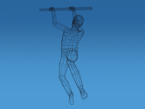 low poly kid hanging on bar 3D Model