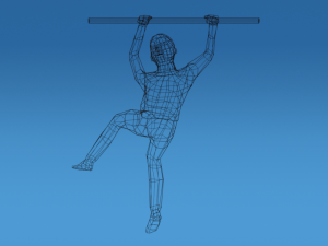 low poly kid hanging on bar 3D Model