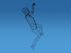 low poly kid hanging on bar 3D Model